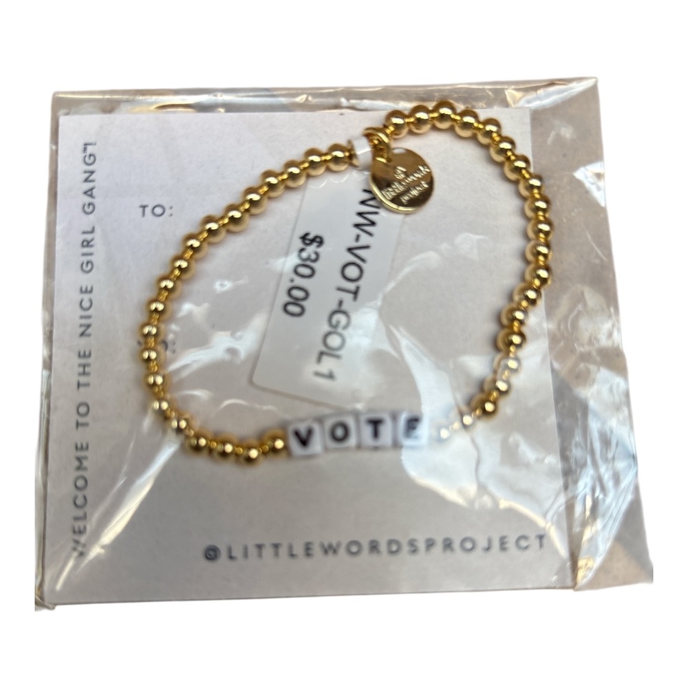 Women's Little Words Project Vote Beaded Stretch Bracelet - Picture 2 of 2